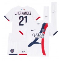 Paris Saint-Germain Lucas Hernandez #21 Bortedraktsett Barn 2024-25 Kortermet (+ Korte bukser)